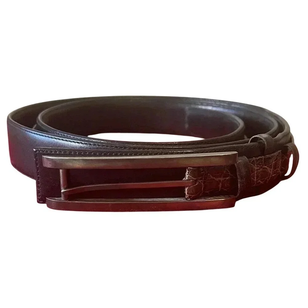 Jeweler‎ Matthew Feldman Timeless Belt Vintage Thin Leather Designer Buckle Art